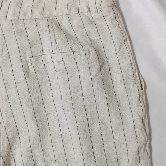 7 For All Mankind Linen Pants, Color Cream/Black Size 4 - Picture 10 of 14
